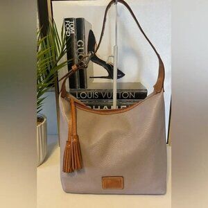 Dooney & Bourke Gray Pebble Leather Paige Shoulder Bag